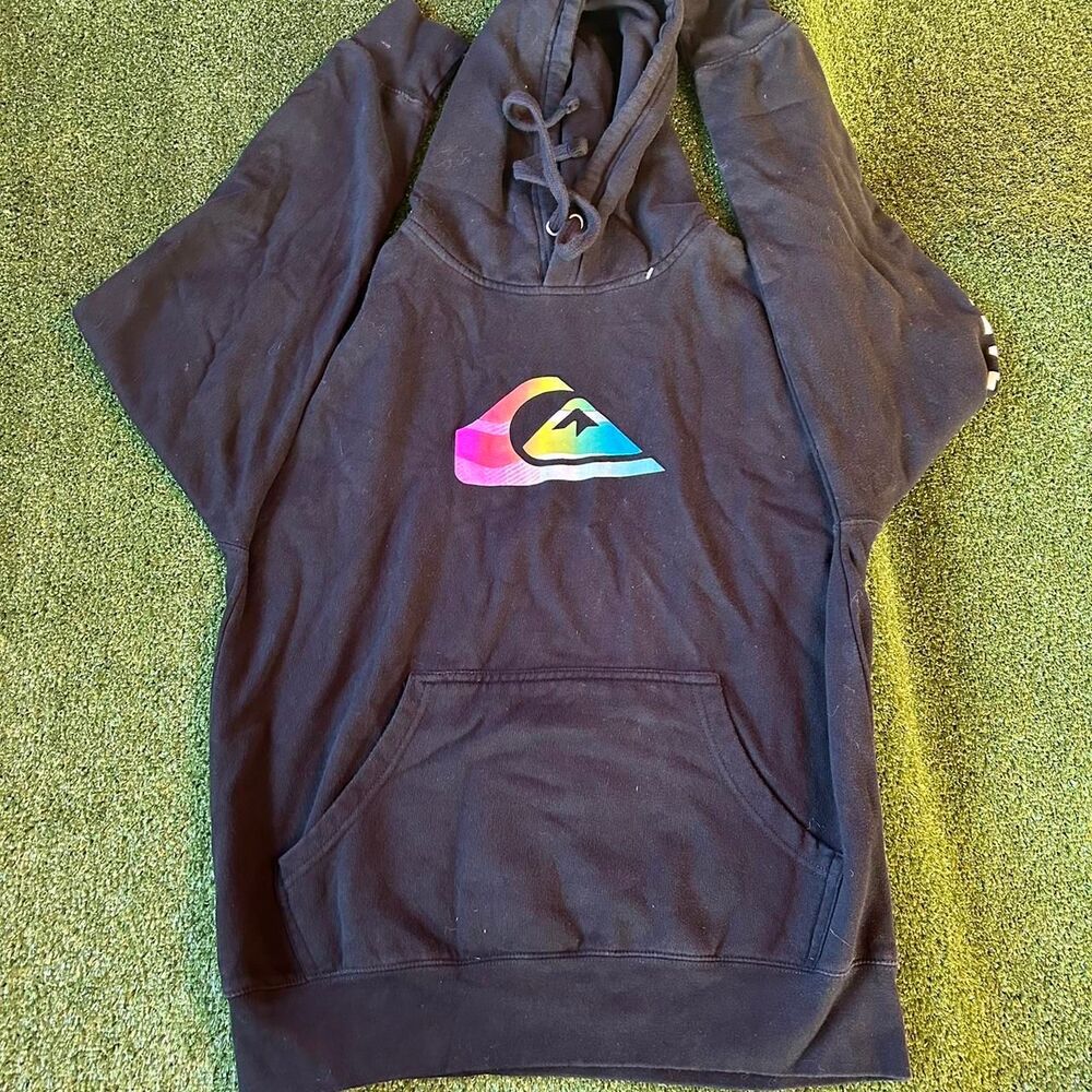 Quiksilver Men's Black and Navy Hoodie